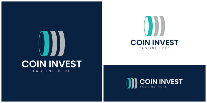 Abstract Coin Row Investment Logo Template
