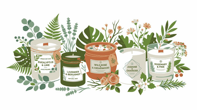 Colorful candles in different scents.