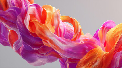 Fototapeta premium An abstract colorful background of pink and yellow tulips with macro details of soft smoke waves, vibrant dahlia petals, and spring flowers blooming against a dark floral pattern