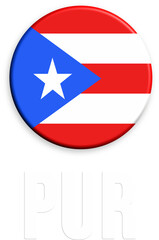 Naklejka premium Circular puerto rico flag icon with white star design, suitable for graphic illustrations, buttons, symbols, and national pride concepts.
