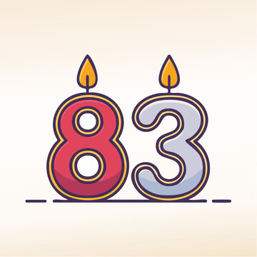 Birthday Candles Number 83