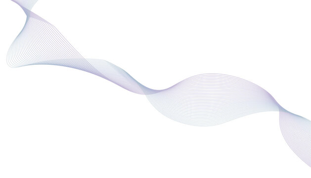Abstract wave pattern with thin purple and cyan parallel lines creating a flowing motion effect on a transparent background for
