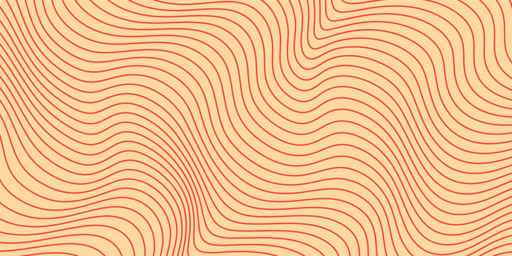 Abstract pattern of smooth red wavy lines on a beige background, creating a clean, modern, and flowing visual appearance.