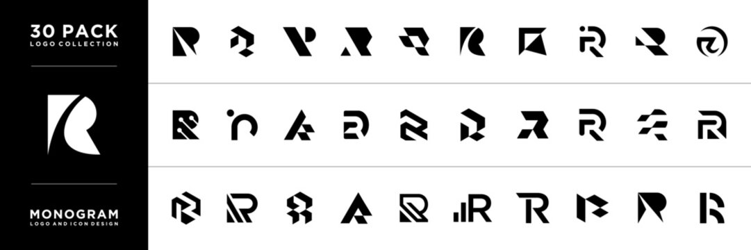 Creative and Minimalist Letter R Logo Design. Letter R with Arrow Technology Logo Collection.