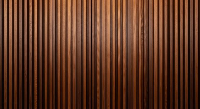Wooden slats wall background with vertical brown panels