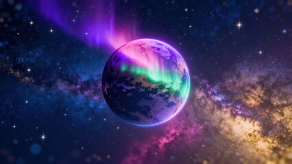 Fototapeta premium Colorful planet in space