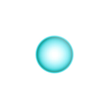 Blue glossy bubble icon on transparent background