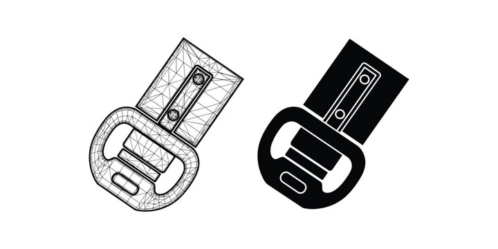 Pencil Sharpener Wireframe and Solid Icon with Clean Lines Representing Design Process and Final Product