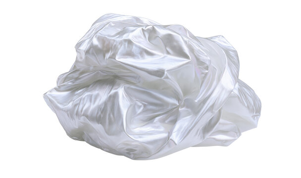 White crumpled foil bubble pack on transparent background