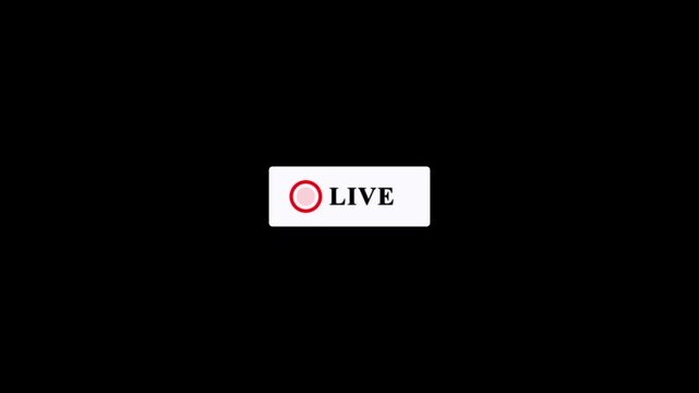 Live streaming sign icon animation, online camera recording overlay animation, live streaming, broadcasting, online stream 4K Alpha channel...
