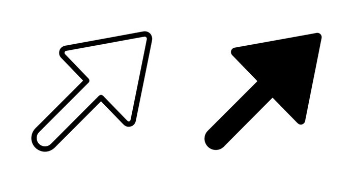 Cursor Icons, Pointer Symbols, Digital Navigation Elements, User Interface Clicks, White and Black Vector Graphics