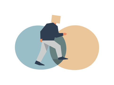 Individual stepping into the overlap to examine consequences directly rather