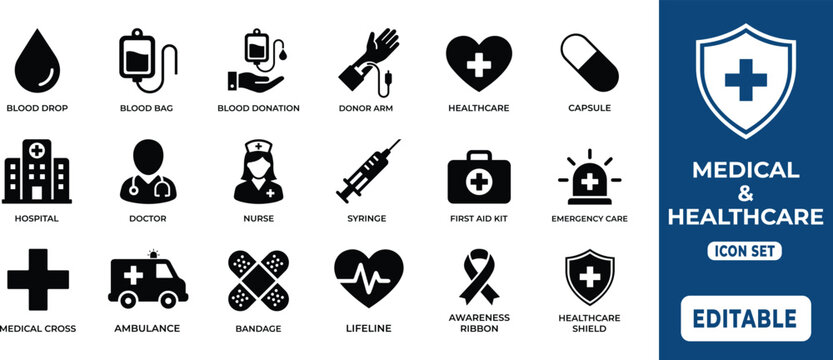 Healthcare Services and Emergency Medicine Icon Pack