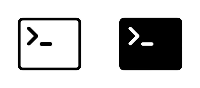 Command Line Icons, Terminal Prompt Symbols, Computer Interface Symbols, Command Prompt Vector Graphics