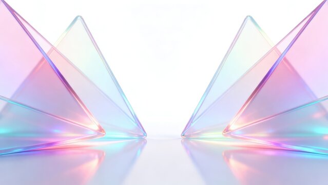 Abstract glowing triangular shapes