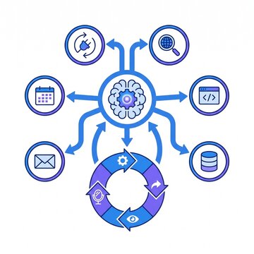 AI Agent Agentic Workflow Diagram for Autonomous Task Automation and Enterprise AI Presentation