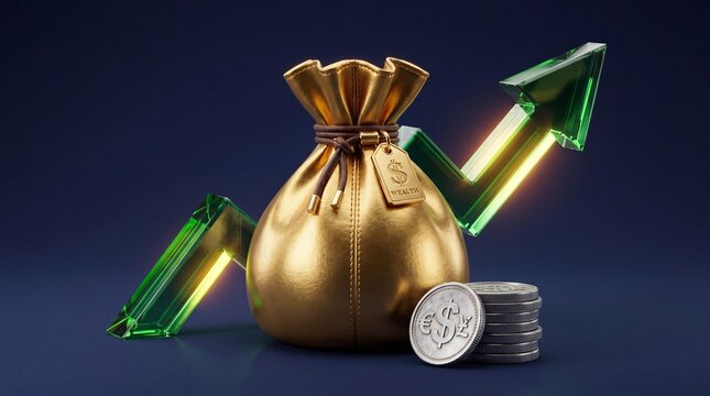 Financial Growth, Investment Success and Rising Profit Concept