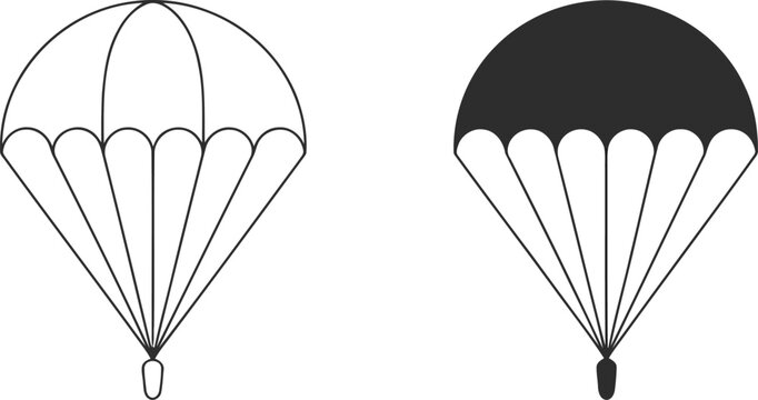 Parachute skydiving extreme sport vector illustration.