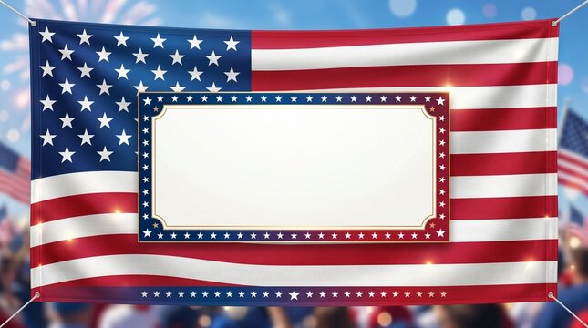 American flag background framed United States flag illustration with stars and stripes patriotic vintage border design banner decoration art card template