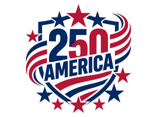 America 250 Shield Emblem Patriotic Anniversary Vector © Green Graphics