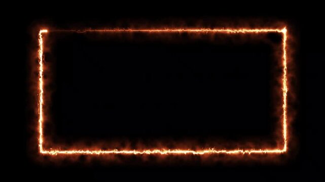 electric gold rectangle light effect glowing abstract outline streak frame backdrop glowing line path moving energy motion graphics loop background burning neon rectangle decoration pattern. 4k