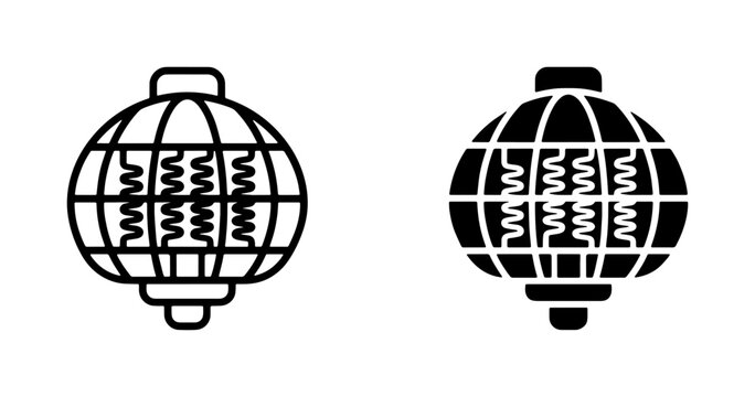 Global Insect Zapper Icon, Electric Bug Killer Symbol, Outdoor Pest Control Vector Set