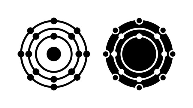 Atomic Structure Diagrams, Bohr Model Illustration, Electron Shell Representation, Science Education Graphics