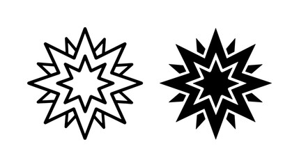 Explosion Starburst Icons, Comic Boom Effect, Graphic Design Elements, Black and White Shapes © AminulHaque