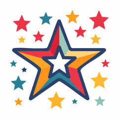 Obraz premium Colorful Starburst with Multiple Stars