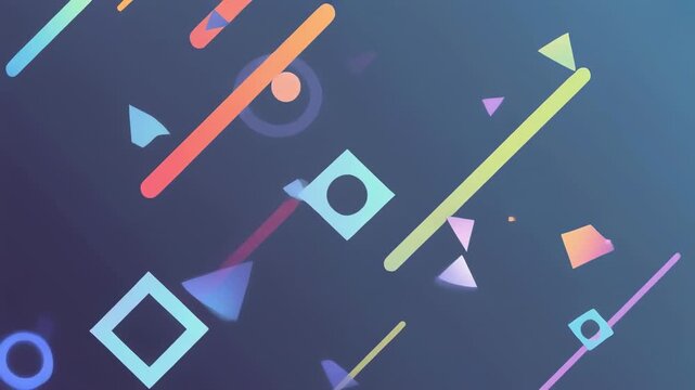 Abstract digital motion graphics with geometric shapes and flowing lines