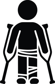 Person using crutches walking
