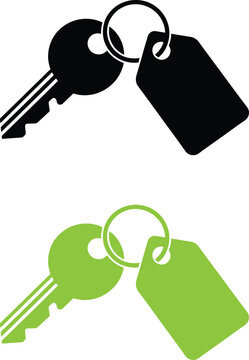 Black and green keychain with keys