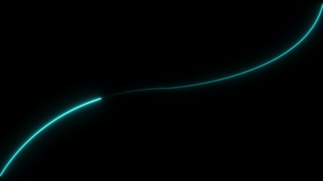 Abstract colorful neon lights animated on a black background. Movement of neon diagonal lines or glowing light stripes. bent neon lines