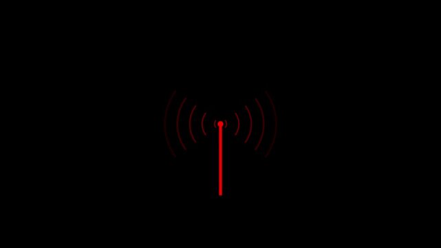 Wi-fi wireless internet network net connection icon logo Wi-fi . technology wireless signal icon . black background