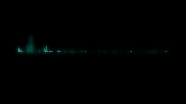 Audio waveform spectrum animation on black background. Audio visualization- Podcast sound waves for online audio streaming 