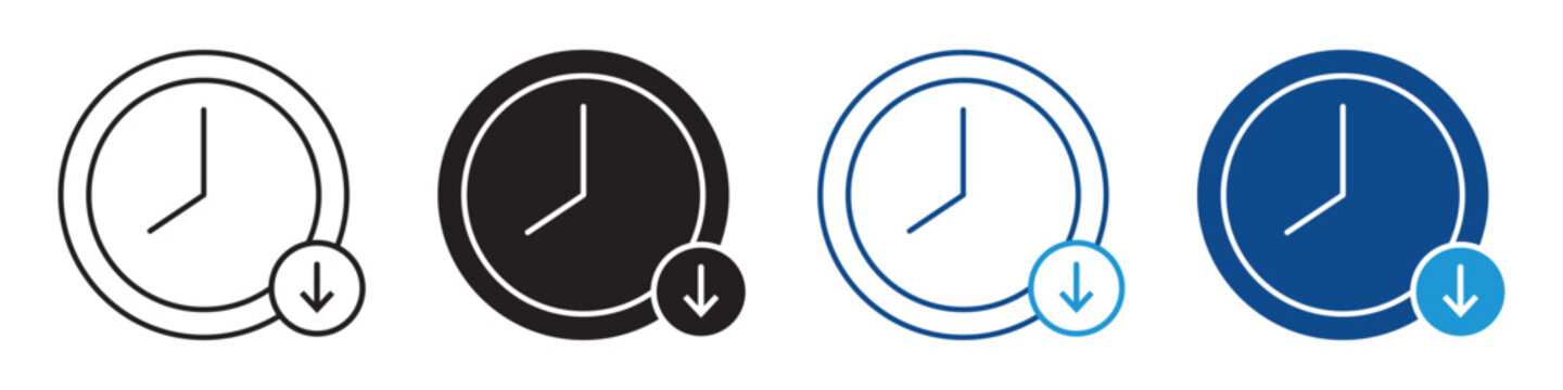 Downtime Icon Vector Collection in Outline and Solid Style for System Maintenance and Technology Design