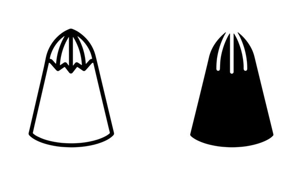 Baking Icing Nozzle Set, Cake Decorating Tool Icons, Pastry Piping Tip Vector Graphics, Culinary Decoration Elements