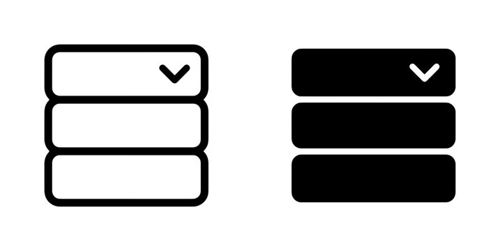 Dropdown Menu Icons, Navigation UI Elements, Web Design Interface Controls, User Experience Symbols