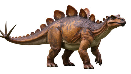 Fototapeta premium Isolated realistic Stegosaurus dinosaur model with textured skin and characteristic back plates