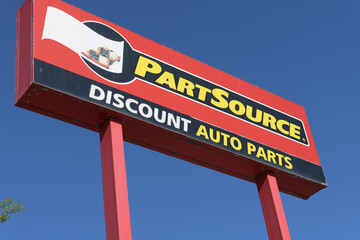 Naklejka premium exterior building and sign of PartSource, an auto parts store, located at 2211 St Clair Av W, Toronto