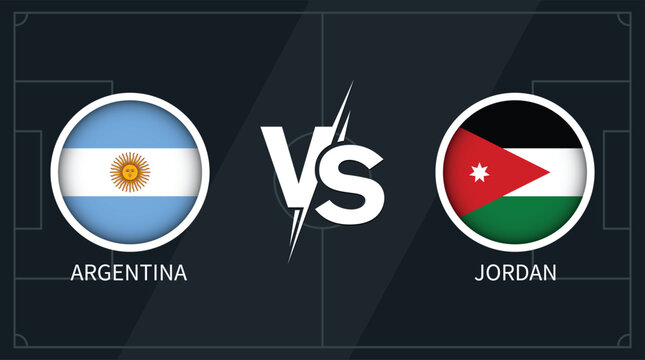 Argentina vs Jordan Football Match Flags