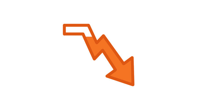 Orange Downward Arrow Icon Symbolizing Decline and Loss