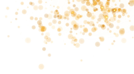 Glow light effect. Gold glitter bokeh particles on transparent background. Luxury stardust shine with magic festive Christmas composition. Sparkle overlay for poster and advertising, png © sani