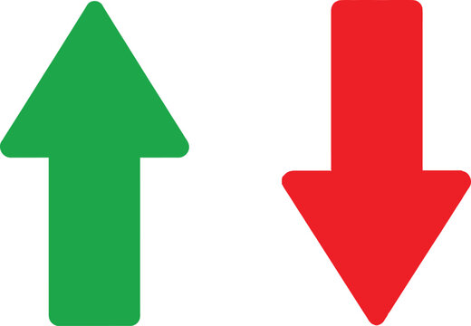 Green arrow pointing up and red arrow pointing down icons