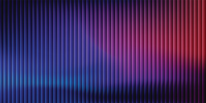 Abstract neon purple and blue background with vertical stripe pattern layers. Modern elegant geometric texture with cyberpunk gradient pillars effect for gaming banner, music event backdrop