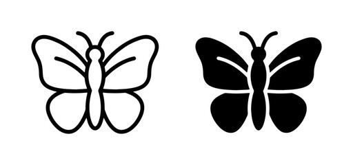 Butterfly Icons: Outline and Silhouette, Insect Vector Graphics for Nature and Design © Saif