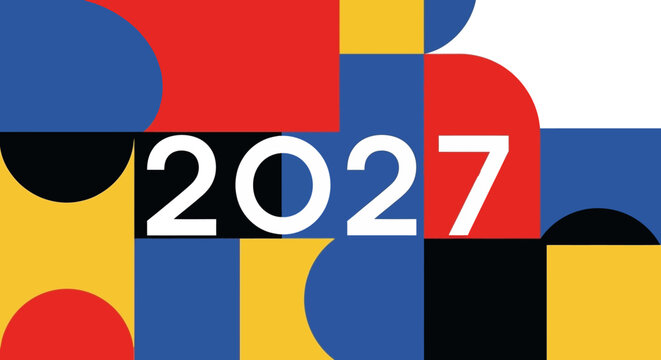 Colorful 2027 Year Number.