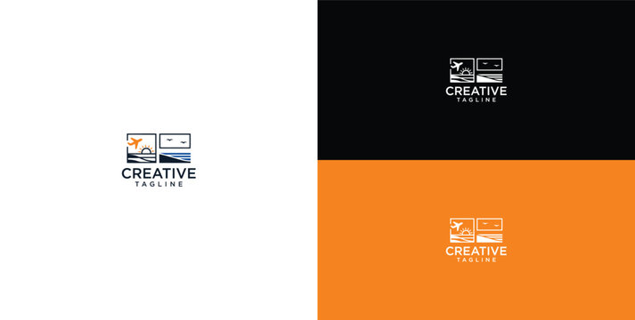 Logo design. Modern and bright travel company logo template.