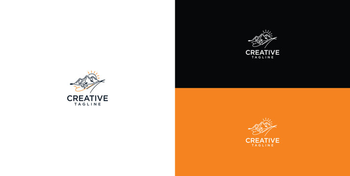 Logo design. Modern and bright travel company logo template.
