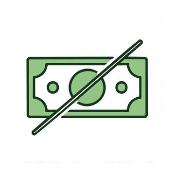 No money icon with diagonal line